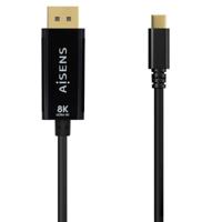 AISENS - A109-0688 - USB-C naar DisplayPort 8K @60Hz, USB-C/M-DP/M, zwart 0,8M - thumbnail