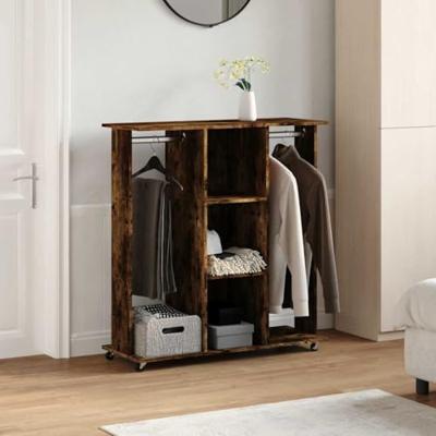 VidaXL Kledingkast met wielen 102x38x110 cm bewerkt hout gerookt eiken
