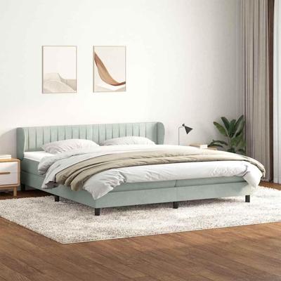 Boxspringbed met matrassen 180x220 cm fluweel lichtgrijs
