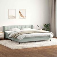 Boxspringbed met matrassen 180x220 cm fluweel lichtgrijs - thumbnail