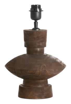 Light & Living Tafellamp 'Fiera' Mangohout, 25cm, kleur Donkerbruin (excl. kap)