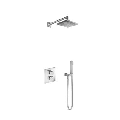 Hotbath Thermostatische Inbouw Douche Set Bloke Met 2-Weg-Stop-Omstel Ibs 4A - Chroom + Wandarm
