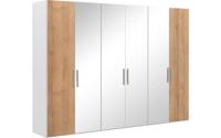 Goossens Kledingkast Easy Storage Ddk, Kledingkast 304 cm breed, 220 cm hoog, 2x draaideur en 4x spiegel draaideur midden - thumbnail