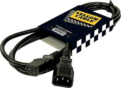 Yellow Cable PCEMF Stroomkabel, IEC C14 male - IEC C13 female, 2 meter