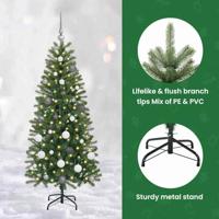 Kunstkerstboom met 150 LED met standaard Groen 150 cm PE en PVC - thumbnail