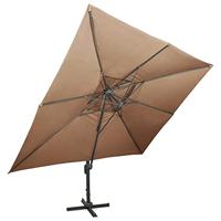 Zweefparasol met dubbel dak 400x300 cm taupe - thumbnail