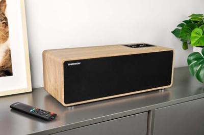 THOMSON Woonluidspreker, Bluetooth 5.3, 150 W, muziek, 60 W, RMS van hout, afstandsbediening, WS852