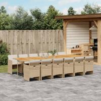 13-delige Tuinset met kussens poly rattan beige - thumbnail