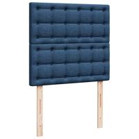 Boxspring met matras stof blauw 90x190 cm - thumbnail