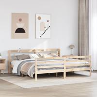 Bedframe met hoofdbord massief grenenhout 180x200 cm - thumbnail