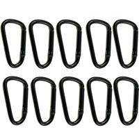 10 stuks D-vormige aluminium karabijnhaak outdoor opknoping gesp water fles Buckle (zwart) - thumbnail