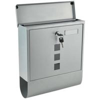 Brievenbus Wand Hangend - Maxozo Brify - Postbus Mailbox - Wandbrievenbus - Krantenrol - RVS - Zilver - thumbnail