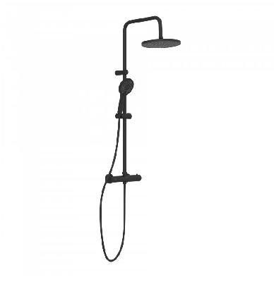 Schutte ADRIA Regendouche set met thermostatische kraan | Mat zwart - 60171 Schutte ADRIA Regendouche set met thermostatische kraan | Mat zwart - 60171