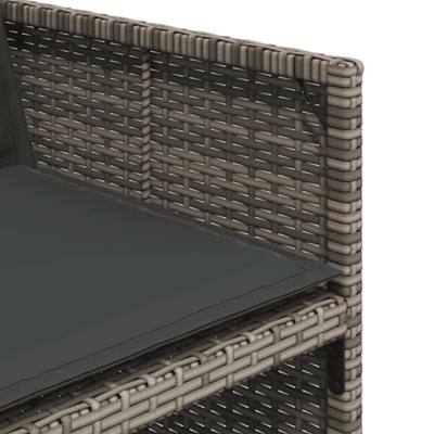 9-delige Tuinset met kussens poly rattan grijs - thumbnail