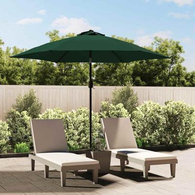 VidaXL Zweefparasol met led 3,5 m groen