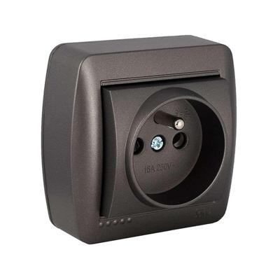 Plug-in basis Solera Mural 2p+t Grafiet 16 A 250 V Frans Plug-in basis Solera Mural 2p+t Grafiet 16 A 250 V Frans