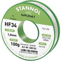 Stannol HF34 1,6% 1,0MM FLOWTIN TC CD 100G Soldeertin, loodvrij Spoel, Loodvrij Sn99,3Cu0,7 ORM0 100 g 1 mm - thumbnail