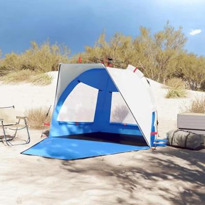 VidaXL Strandtent 2-persoons waterdicht snelontgrendeling azuurblauw