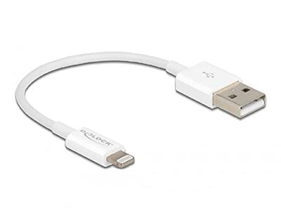 Delock 83001 USB data- en voedingskabel voor iPhone, iPad, iPod wit 15cm