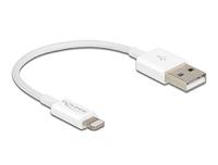 Delock 83001 USB data- en voedingskabel voor iPhone, iPad, iPod wit 15cm - thumbnail