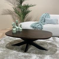 Livingfurn Deens ovale Salontafel 'Jesper' 120 x 75cm, kleur Donkerbruin - thumbnail