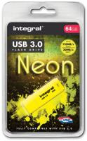Integral INFD64GBNEONYL3.0 USB flash drive 64 GB USB Type-A 3.2 Gen 1 (3.1 Gen 1) Geel - thumbnail