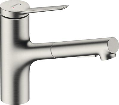 Hansgrohe - Zesis M33 - ééngreepskeukenmengkraan 150 - uittrekbare vuistdouche - 2 jets - RVS afwerking 74800800