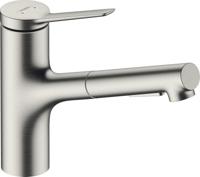 Hansgrohe - Zesis M33 - ééngreepskeukenmengkraan 150 - uittrekbare vuistdouche - 2 jets - RVS afwerking 74800800 - thumbnail