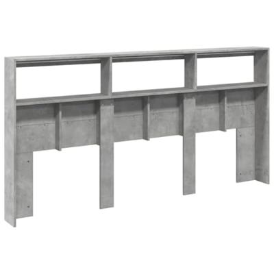 Hoofdbordkast met LED-verlichting 200x17x102 cm betongrijs Hoofdbordkast met LED-verlichting 200x17x102 cm betongrijs