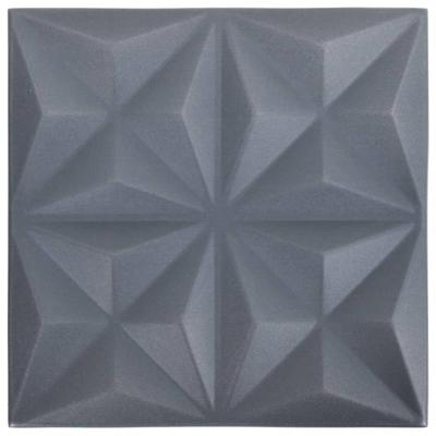 VidaXL 12 st wandpanelen 3d origami 3 m² 50x50 cm grijs
