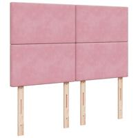 Boxspring met matras fluweel roze 160x200 cm - thumbnail