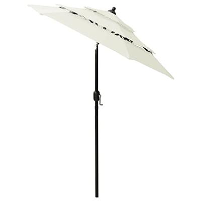 Parasol 3-laags met aluminium paal 2 m zandkleurig