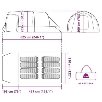 Tunneltent voor gezin 8-persoons waterdicht blauw Tunneltent voor gezin 8-persoons waterdicht blauw