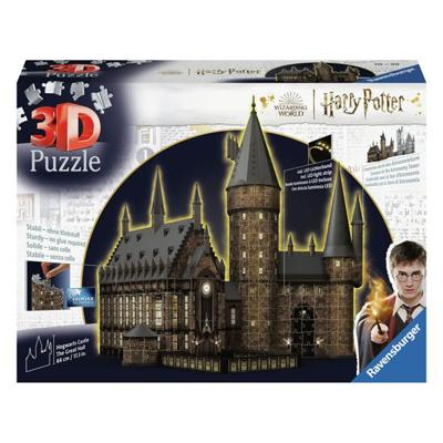 Ravensburger 3d-puzzel harry potter hogwarts grote zaal night edition.