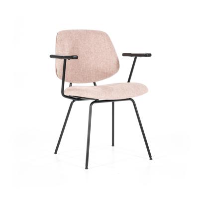 Eleonora Eetkamerstoel 'Lynn' met armleuning, kleur Roze Fletcher Eleonora Eetkamerstoel 'Lynn' met armleuning, kleur Roze Fletcher