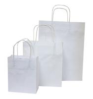 Tas met handvat Folia kraftpapier 110gr 12x15x5.5cm 20 stuks wit - thumbnail