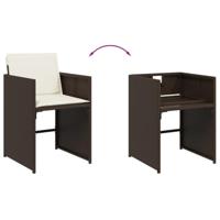 11-delige Tuinset met kussens poly rattan bruin - thumbnail