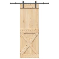 Schuifdeur met beslag 80x210 cm massief grenenhout - thumbnail