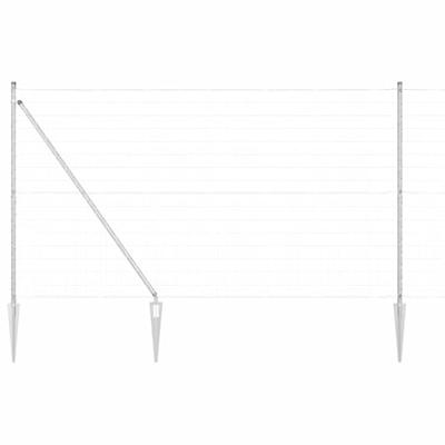 VidaXL Hek met paal zilver 1,5 x 10 m staal