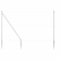 VidaXL Hek met paal zilver 1,6 x 10 m staal - thumbnail