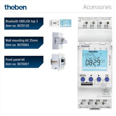 Theben 6120130 Schakelklok Digitaal Weekprogramma 2600 W IP20 Display-verlichting, Gangreserve, Zomer- en wintertijd omzetten (automatisch), Stopwatch,