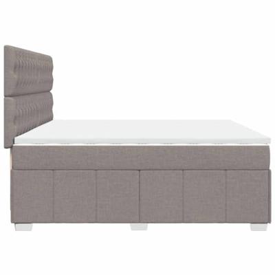 Boxspring met matras stof taupe 200x200 cm