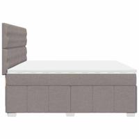 Boxspring met matras stof taupe 200x200 cm - thumbnail