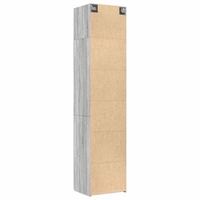 Opbergkast smal 50x42,5x225 cm bewerkt hout grijs sonoma eiken