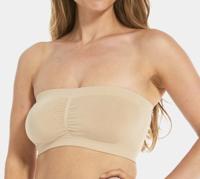 Magic bandeau BH - Naadloze Bandeau Top - Met vulling - Uitneembare pads - Wit, zwart, beige - M - Huidskleur - thumbnail