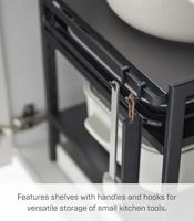 Yamazaki Keukenkast Organizer - 3 niveaus - Tower - Zwart - thumbnail