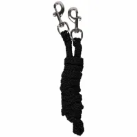 Pagony Basic touw lead reins zwart maat:pony - thumbnail