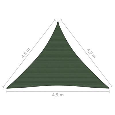 VidaXL Zonnezeil 160 g/m² 4,5x4,5x4,5 m hdpe donkergroen