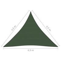 VidaXL Zonnezeil 160 g/m² 4,5x4,5x4,5 m hdpe donkergroen - thumbnail