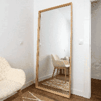 Kave Home Spiegel 'Nerina' 180 x 80cm, kleur Naturel - thumbnail